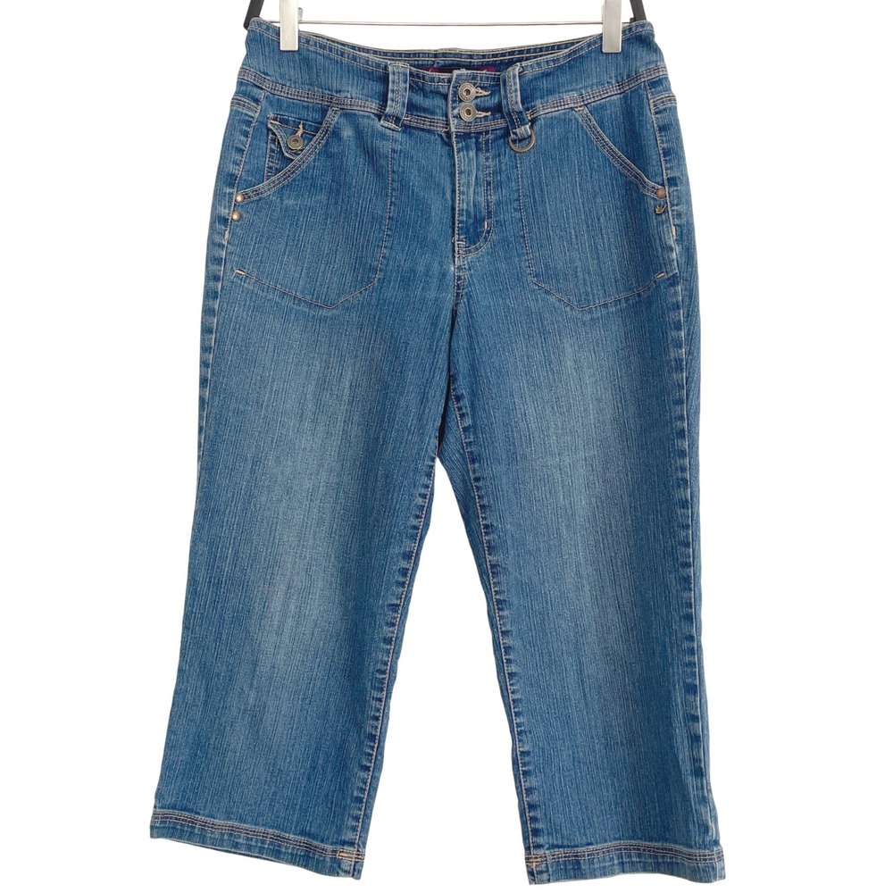 Gloria Vanderbilt Capri Jeans Womens 8 Blue Denim Cropped Pants Medium Wash